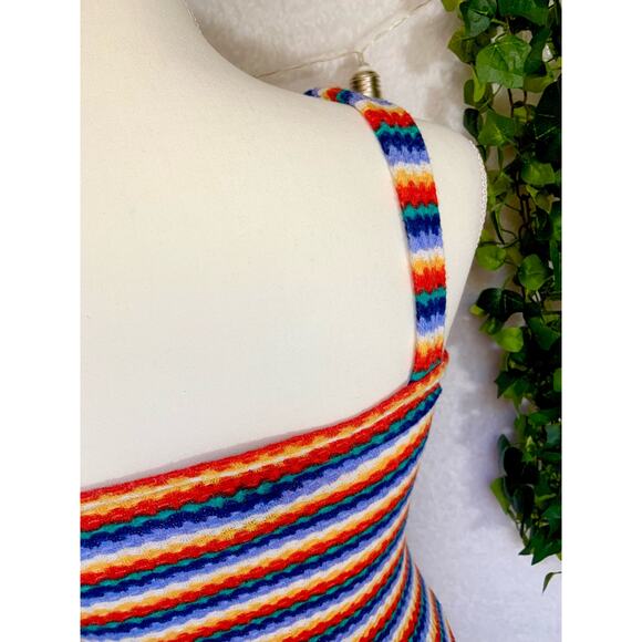 Forever 21 Colorful Striped Knit Retro Body Suit Women's Medium - Picture 8 of 10